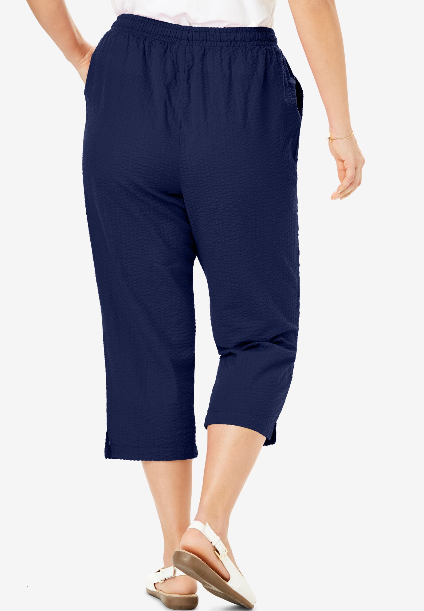 Seersucker capri pants clearance