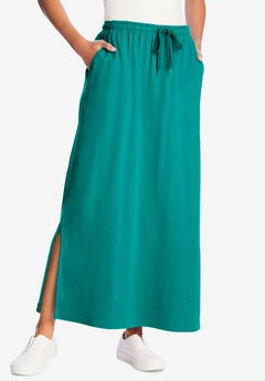Sport Knit Side-Slit Skirt