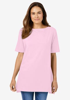 Perfect Short-Sleeve Boatneck Tunic