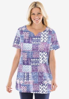 7-Day Print Patchwork Knit Tunic
