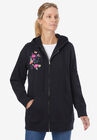 Better Fleece Zip-Front Hoodie, BLACK FLORAL EMBROIDERY, hi-res image number null