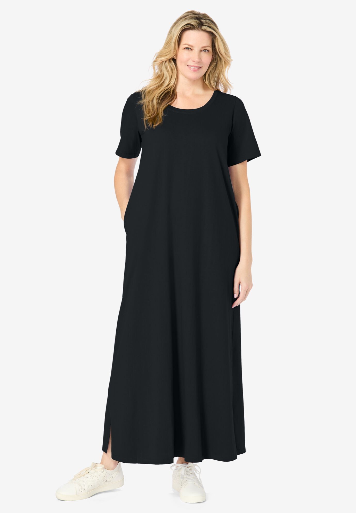 Short sleeve jersey maxi dress new arrivals