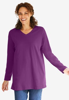 Perfect Long-Sleeve V-Neck Tunic