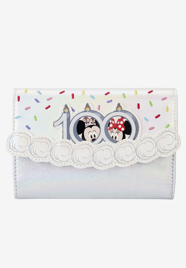 Loungefly X Disney 100 Celebration Cake Flap Wallet, WHITE, hi-res image number null
