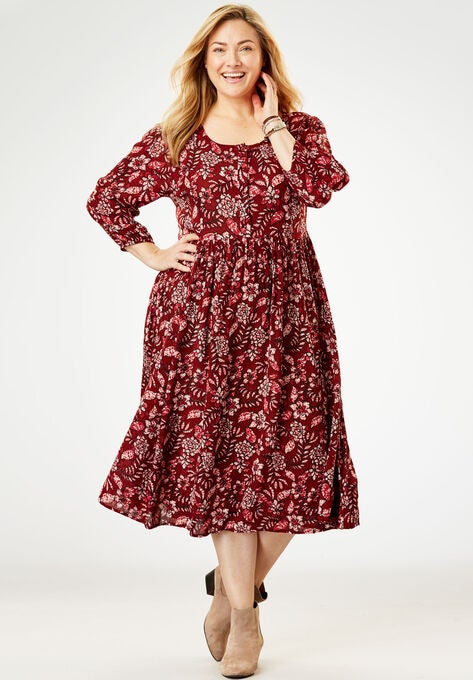 Empire Crinkle Dress Plus Size Dresses Woman Within Empire Crinkle Dress