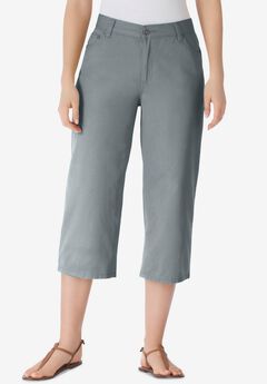 Perfect 5-Pocket Back-Elastic Denim Capri