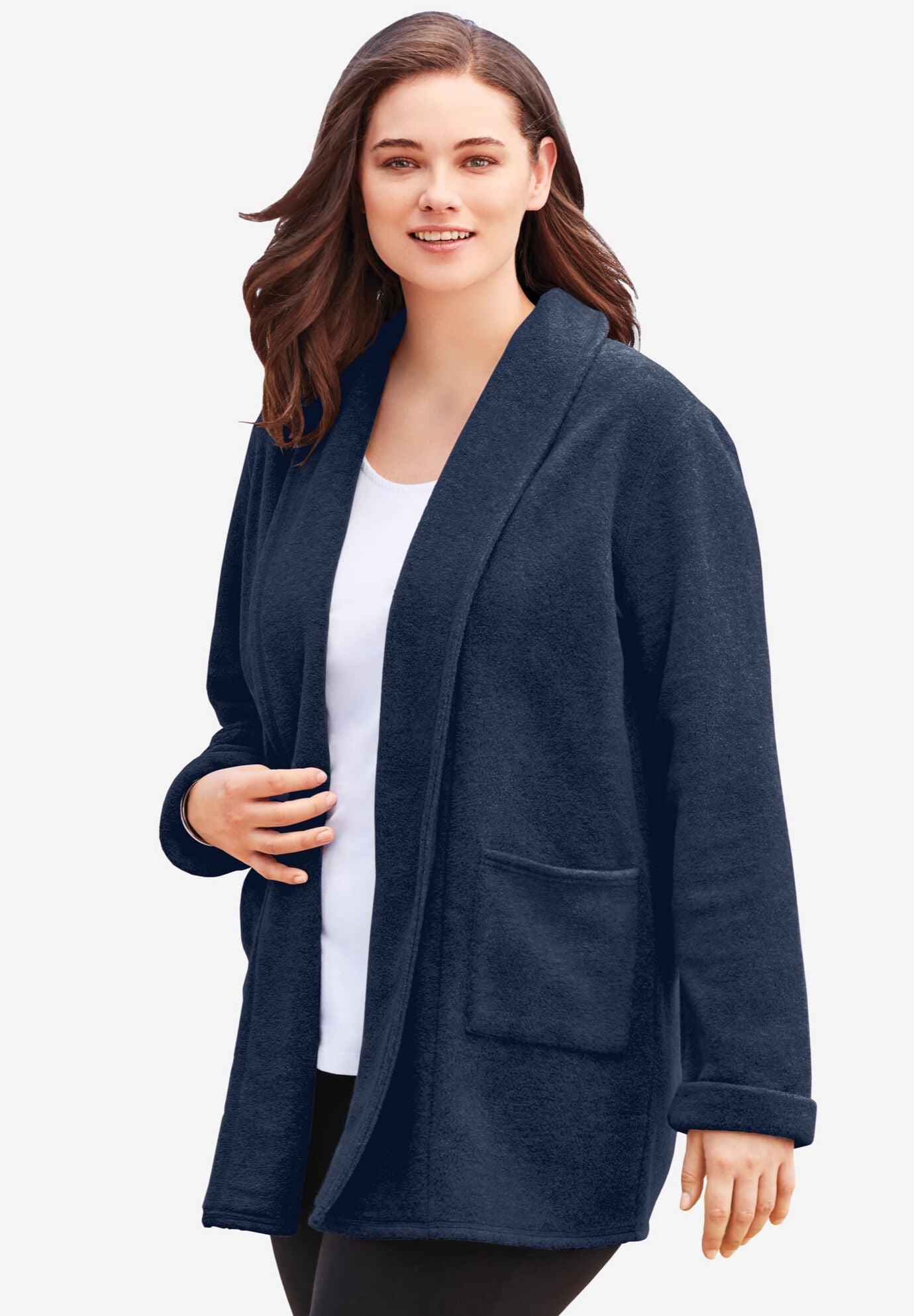 Microfleece Cardigan Woman Within