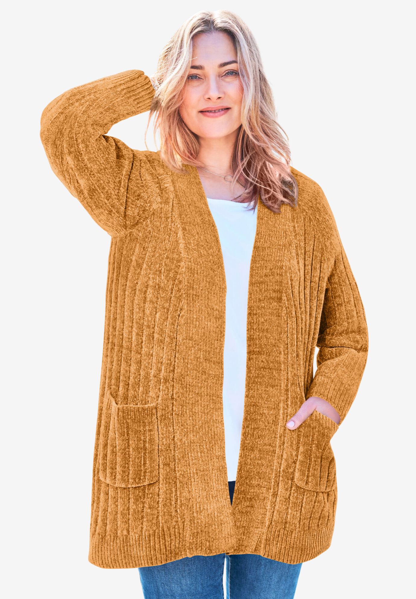 Ladies chenille cardigans hotsell