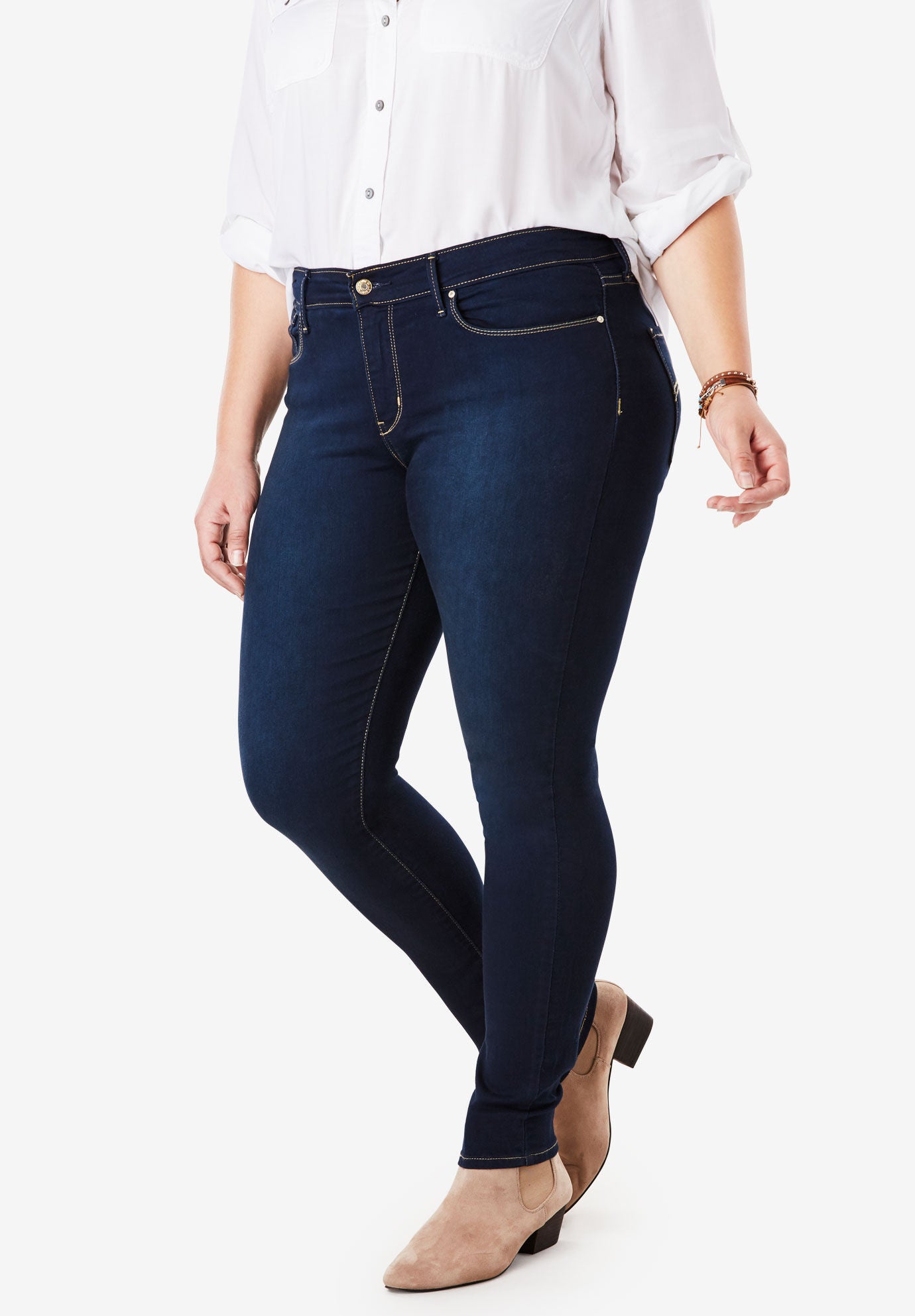 Plus Mid-Rise Skinny Jeans 