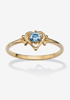 Yellow Gold-Plated Simulated Birthstone Ring