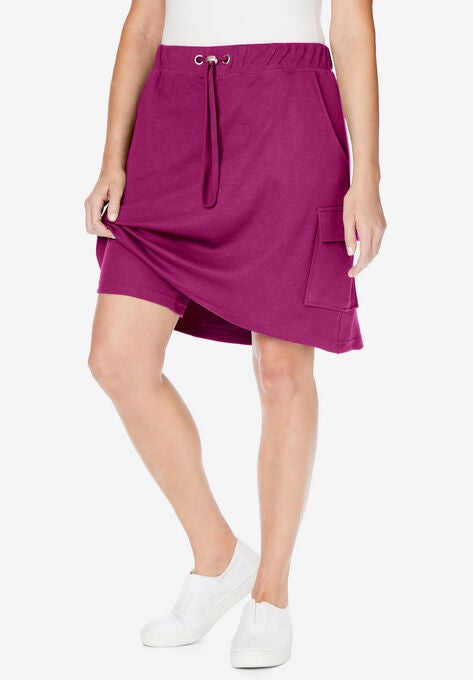 Knit Cargo Skort, RASPBERRY, hi-res image number null