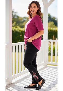Stretch Denim 5-Pocket Straight-Leg Jeans