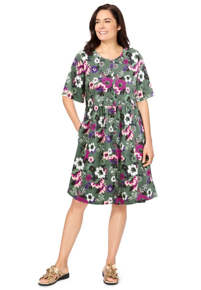 ButtonFront Short Essential Dress Woman Within