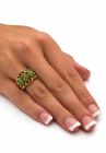 Yellow Gold-Plated Antiqued Genuine Green Jade Ring, , alternate image number 2