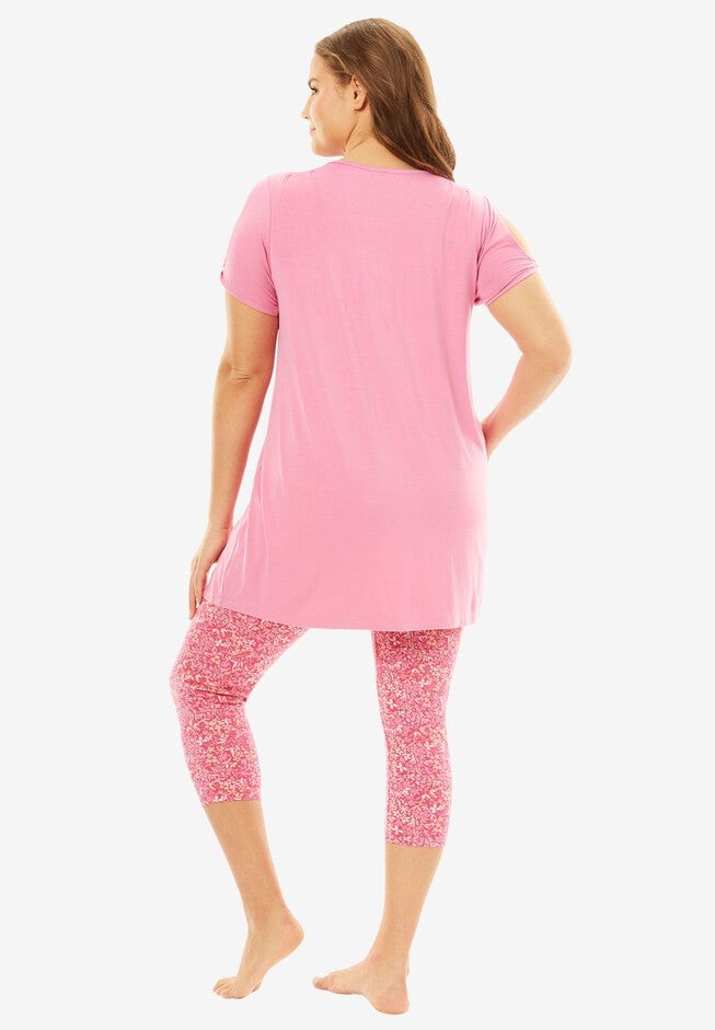 Cold Shoulder Capri PJ Set by Dreams & Co.®, , alternate image number null