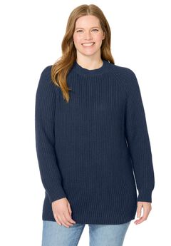 Shaker Crewneck Pullover Sweater