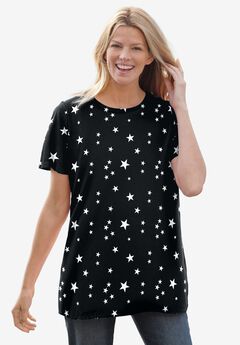Perfect Printed Short-Sleeve Crewneck Tee