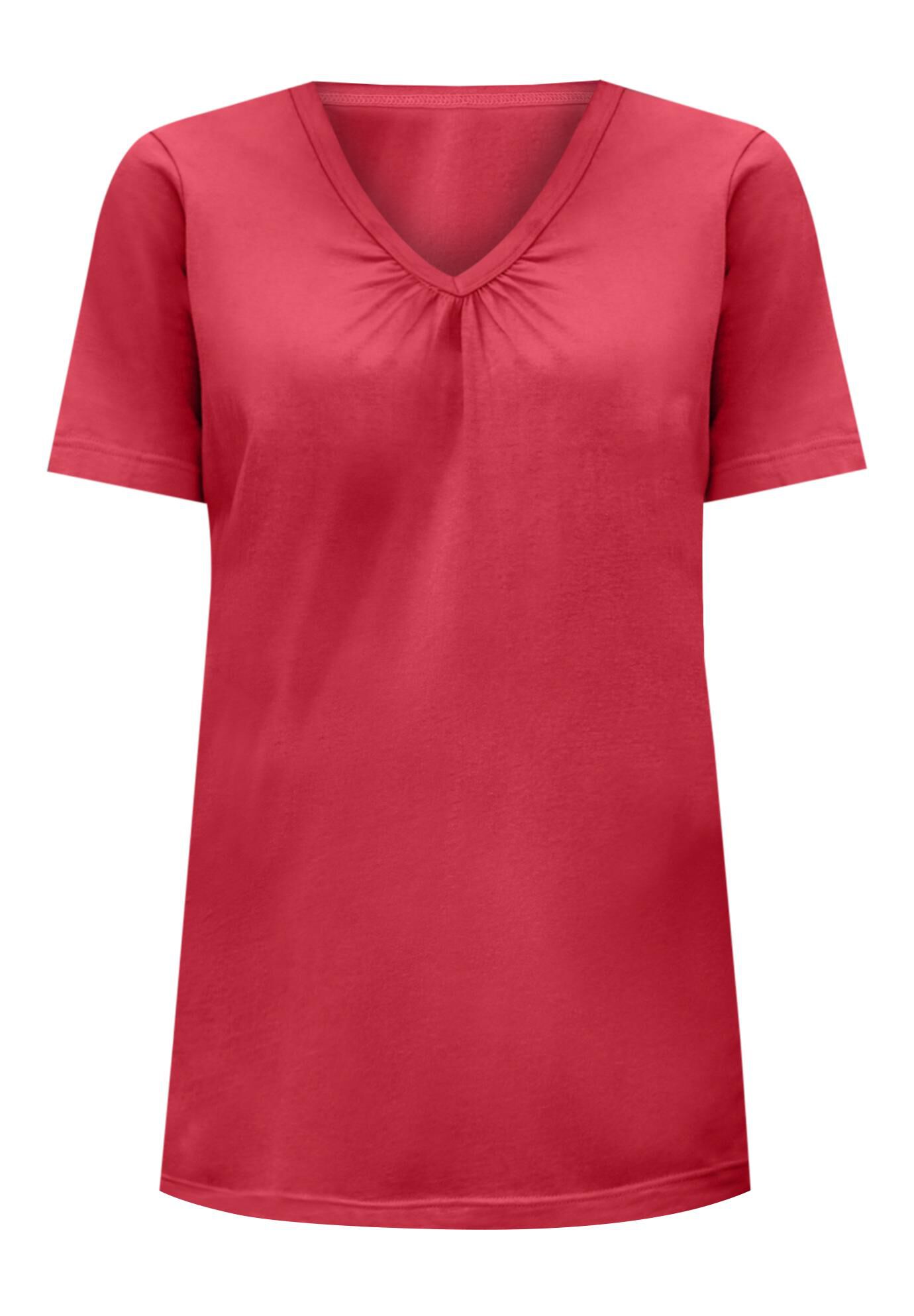 Brown Cotton Flax V-Neck Short Shift Tunic main image 0