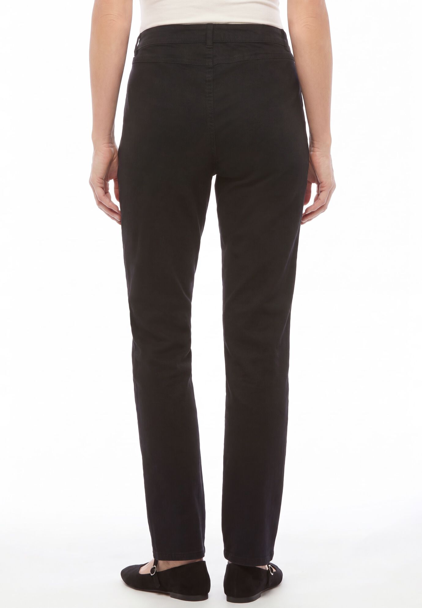 Stretch Straight-Leg Clean Jeans, BLACK DENIM, on-hover image number 1