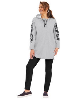 Embroidered Hoodie Sweatshirt