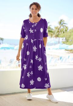 Stamped Empire Waist Dress