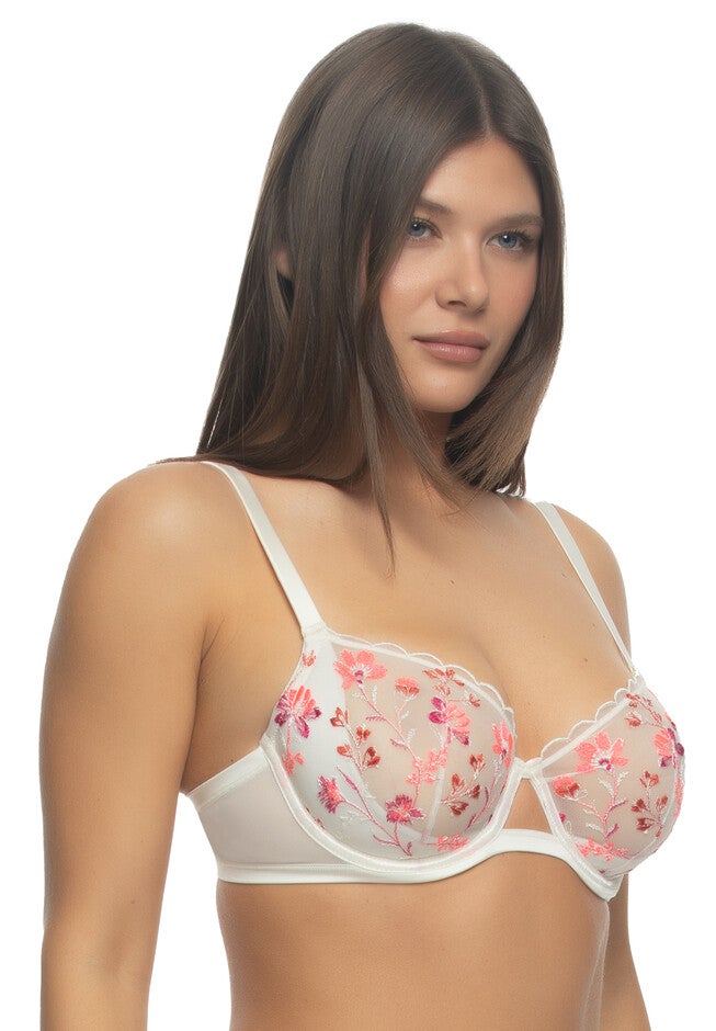 Allure Unlined Emroidered Bra, MAGENTA PEARL MPR, alternate image number 2