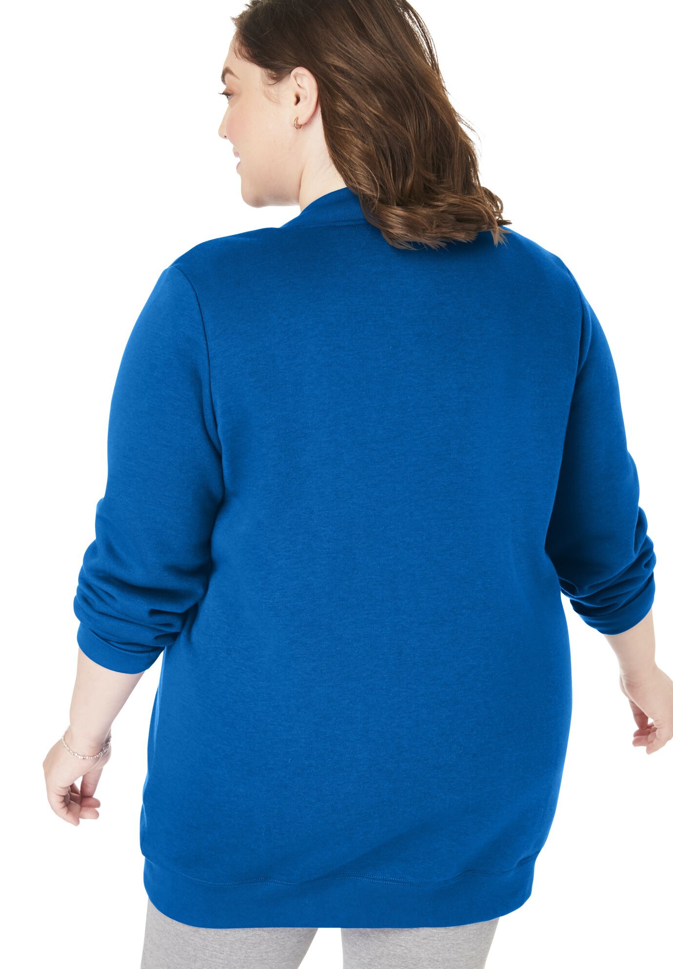 Fleece Baseball Jacket, BRIGHT COBALT, on-hover image number 1