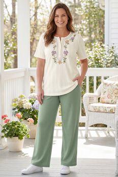 7-Day Embroidered Pointelle Tunic