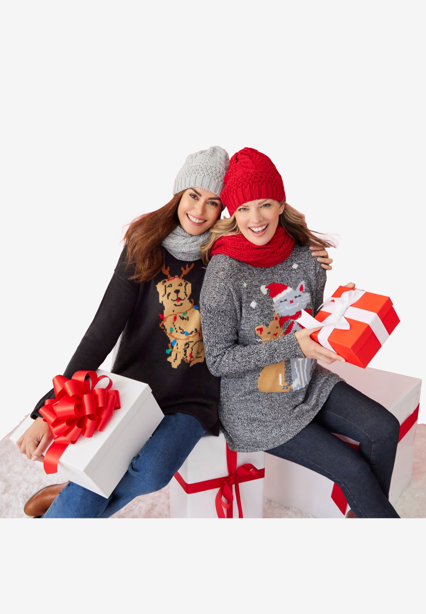 Woman within christmas sweaters online