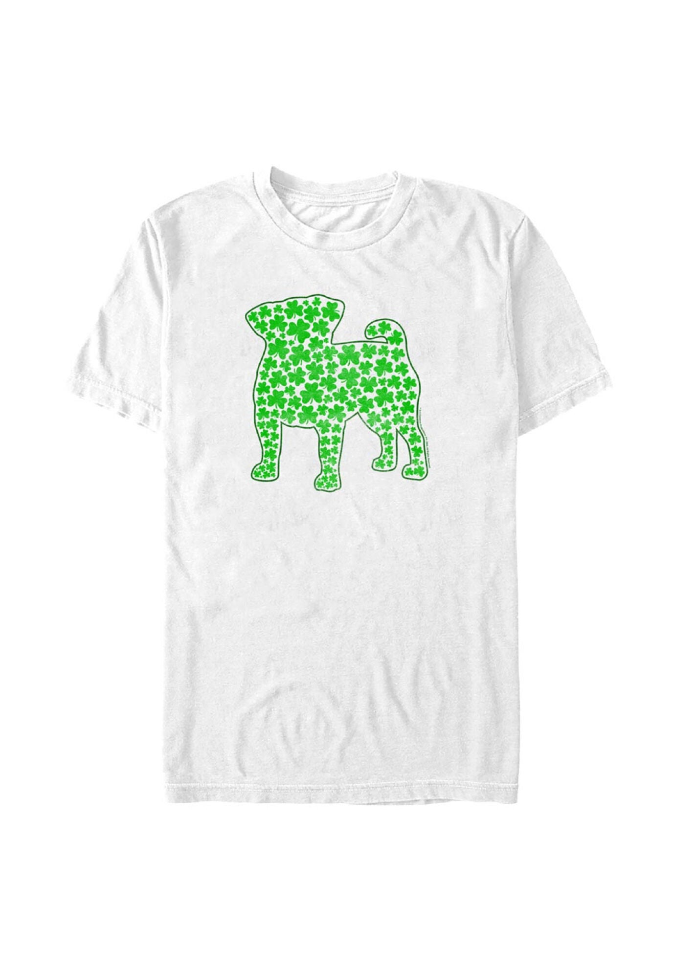 Dog Shamrock Fill Relaxed Fit Boyfriend T-Shirt, WHITE, hi-res image number 0
