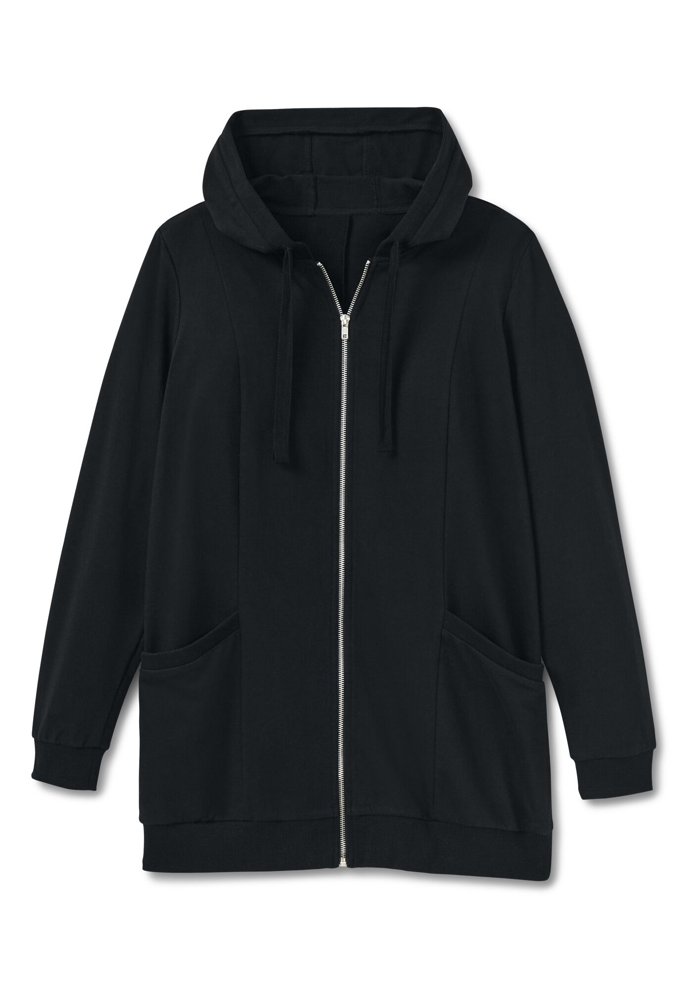 Zip Front Tunic Hoodie Jacket, , alternate image number 4