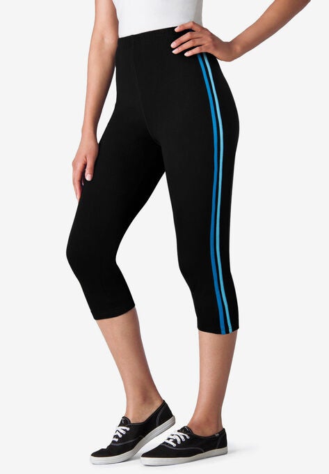 Side-Stripe Capri, BLACK SIDE STRIPE, hi-res image number null