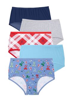 Full Coverage Stretch Cotton Brief 5 Pack