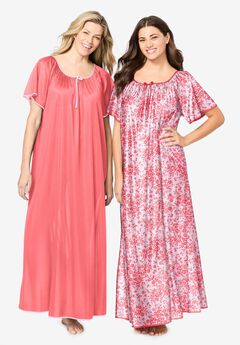2-Pack Long Silky Gown
