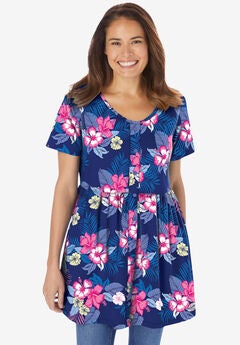 Short-Sleeve Empire Waist Tunic
