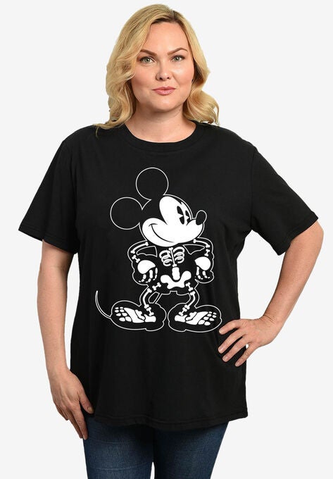Disney Mickey Mouse Skeleton T Shirt Halloween Black Woman Within