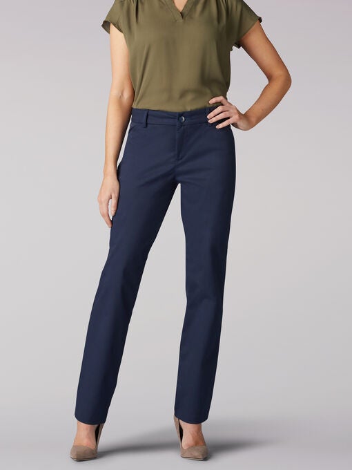 Relaxed Fit Wrinkle Free Straight Leg Pant, NAVY, hi-res image number null