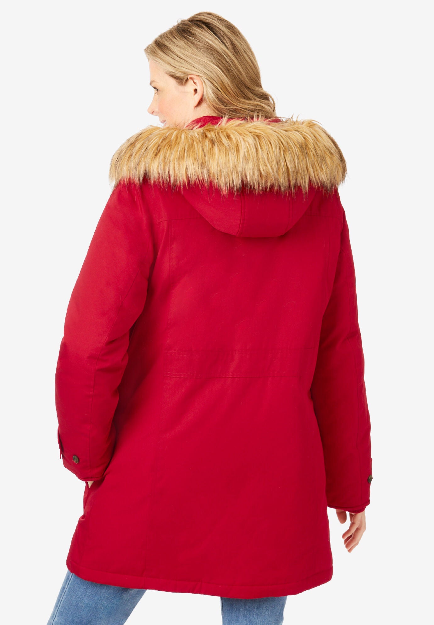 Woman within arctic parka hotsell