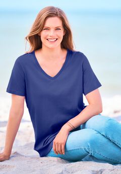 Perfect Short-Sleeve V-Neck Tee