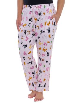 Disney Cats Pajama Pants Loungewear Sleepwear Pink