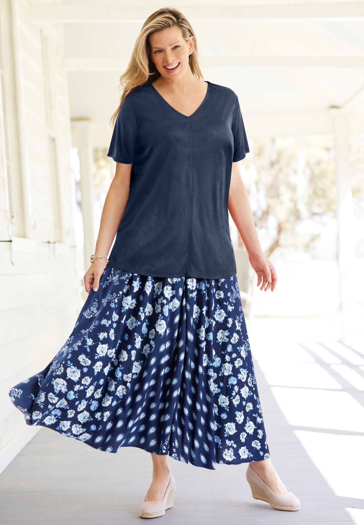 Faux Suede Tee, , alternate image number 3