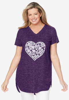 Marled V-Neck Tunic