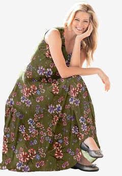 Sleeveless Crinkle Dress