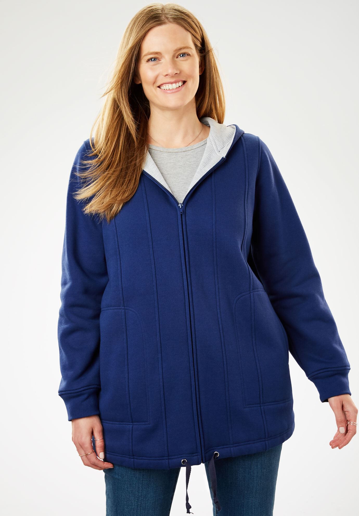 woman within fleece jacket