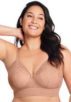 Full Figure Plus Size Bramour Gramercy Luxe Lace Bralette Wirefree #7012 Bra