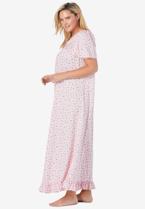 Long Floral Print Cotton Gown, , alternate image number null