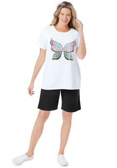 2-Piece Knit Tee and Short Set