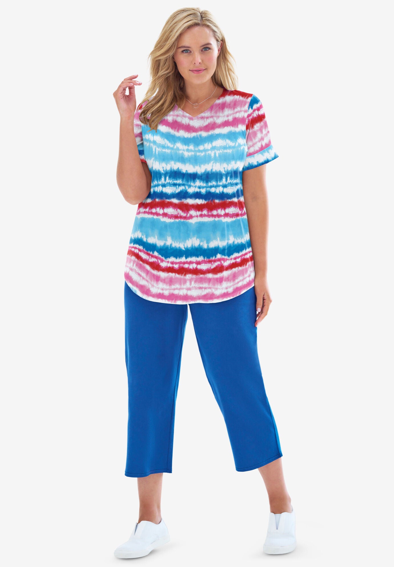 TwoPiece VNeck Tunic & Capri Set Woman Within