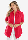 Short Sleeve Button Down Seersucker Shirt, , alternate image number null