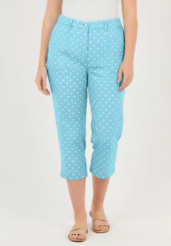 Adjustable Waist Chino Capri